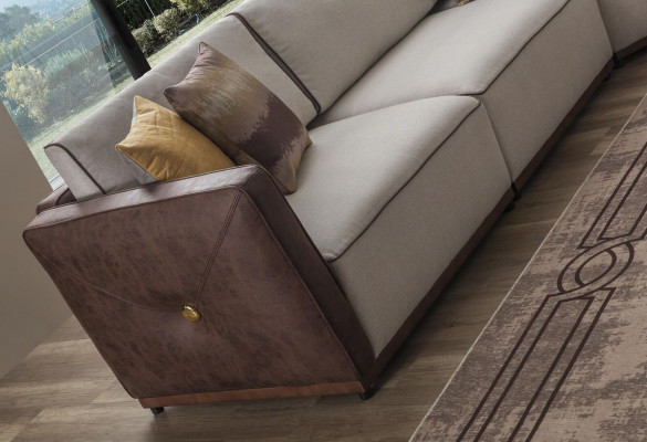 Tweezitsbank Luxe 2-zitsbanken Zitting Woonkamer Modern Polyester Stof Nieuw