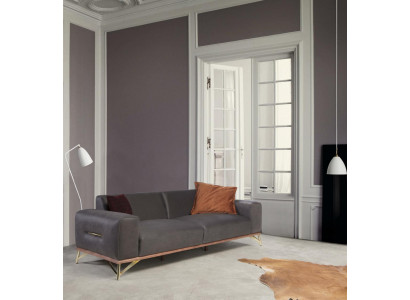 Driepersoons bank 3-zits luxe banken woonkamer inrichting modern stoffen ontwerp.