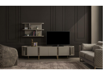 Ovale tv-standaard rtv Lowboard tv-sideboard dressoir woonkamer houten meubels