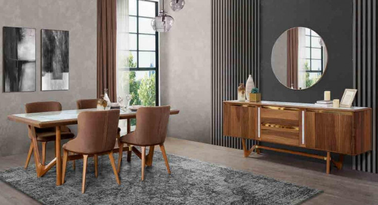 Eetkamerset Tafel Tafels 6-delig Set Nieuwe Eettafel 4x Stoelen Stoel Eetkamer Set