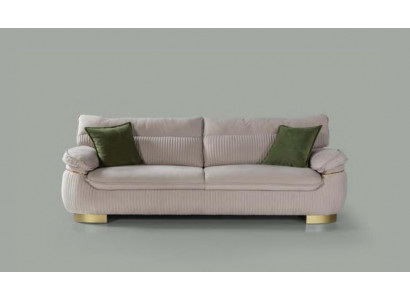 Driesitsbank 3-zitsbank bank van stof bank meubels modern fluweel zacht beige