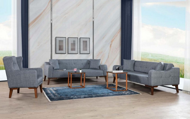 Sofaset 3+3+1 zitplaatsen Compleet set bank fauteuil Textiel 3-delig
