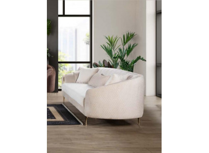 Bankstel 3-zits Textiel Banken Bank Meubels Moderne Driezits Beige Velours