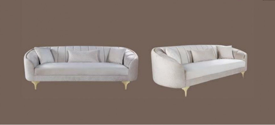 Bankstel 3-zits Textiel Banken Bank Meubels Moderne Driezits Beige Velours