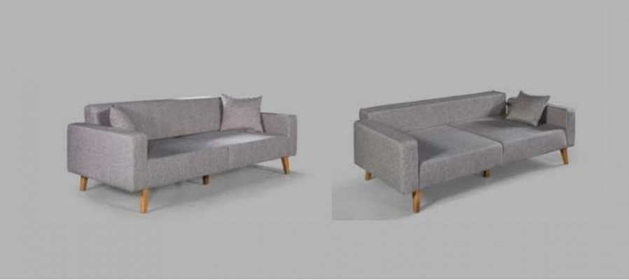 Sofa bank Bekleding Zitting 3+3+1 Zitsuite ontwerp Hout Banken Beige Zitkussen