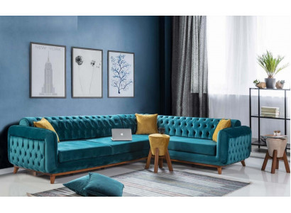 Hoekbank L-vorm Textiel Luxe Bankstel Woonlandschap Bekleding Bank Meubels