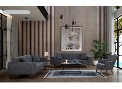 Sofaset 3+3+1 zitplaatsen Designbanken Gestoffeerde bankstellen Grijs Meubels 3-delig