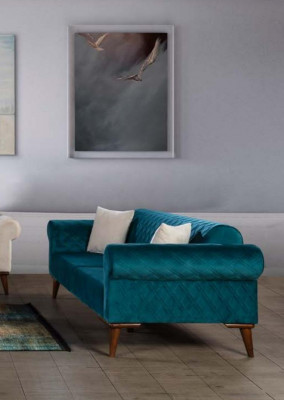 Luxe bankstel 3+3+1 zitsbank stoffen textielstijl fauteuil