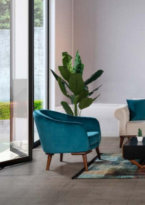 Luxe bankstel 3+3+1 zitsbank stoffen textielstijl fauteuil