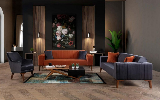 Sofaset bankstel Bankstel Banken 3+3+1 zit Stof 3-delig bankstel set Bekleding Textiel