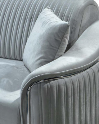 Stoffen hoekbank L-vorm bank gestoffeerde textiel loungeset fluweel grijs 310x240