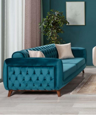 Bankstel set 3+3+1 Gestoffeerde bank van stof Woonkamer Chesterfield 3-delig