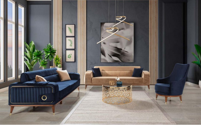 Luxe bankstel 3+3+1 zits set ontwerp bank gestoffeerde bank modern