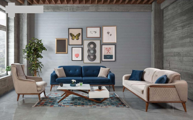 Sofa set banken 3+3+1 zits fauteuil driezits bankstel textiel
