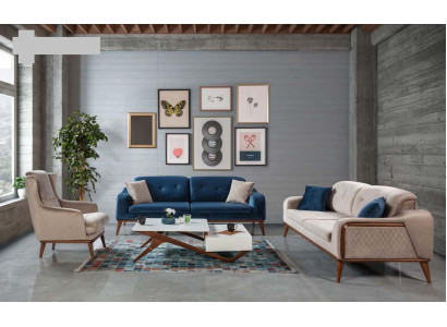 Sofa set banken 3+3+1 zits fauteuil driezits bankstel textiel