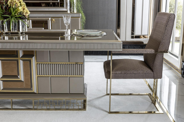 Stoel Grijs Luxe Eetkamer Mooi Meubel Ontwerp Elegant Stoelen Modern Hout Nieuw