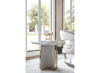 Bijzettafel Wit Woonkamer Metaal Glas Nieuw Modern Ontwerp Meubels Luxe