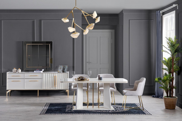 Eettafel 4x Stoelset Eetkamerset Commode Tafel Set Eettafel 7-delig