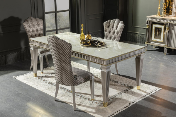 Eettafel Wit Eetkamer Hout Meubels Ontwerp Elegant Tafel Luxe Stijl