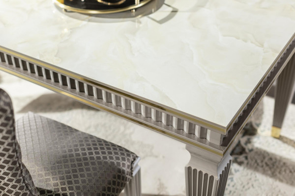 Eettafel Wit Eetkamer Hout Meubels Ontwerp Elegant Tafel Luxe Stijl