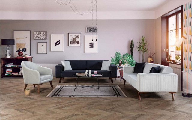 Stoffsofa Ontwerper Stof 1 Zitter Houten Bekleding Zitting Banken Nieuwe Fauteuil Modern
