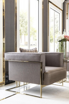 Fauteuil Beige Woonkamer Ontwerp Elegant Meubilair Modern 1-Zits Mooi Luxe Nieuw