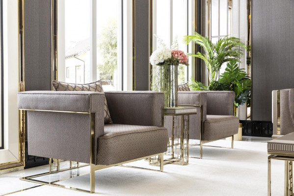 Fauteuil Beige Woonkamer Ontwerp Elegant Meubilair Modern 1-Zits Mooi Luxe Nieuw