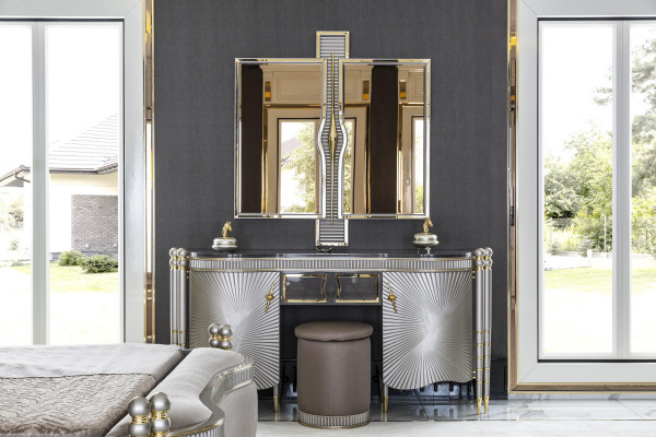 Poef Bruin Rond Elegant Houten Meubels Modern Ontwerp Prachtig Slaapkamer