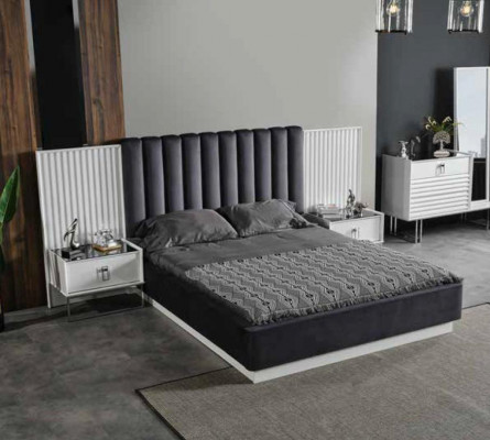Compleet slaapkamer set bed nachtkastje kledingkast dressoir ontwerp 5 stuks.