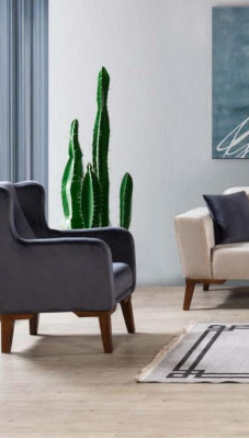 Luxe fauteuil 1-zits designer fauteuil Eenzitter Textiel gestoffeerd meubel