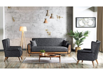 Ontwerp moderne woonkamerset bankstel 3+3+1 grijs woonkamer meubelset