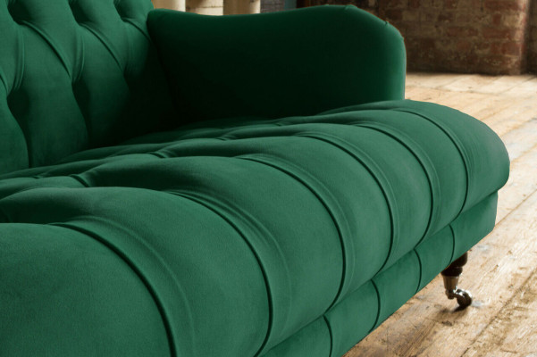 Chesterfield 2-zits gestoffeerde bank lederen bank modern stijl groene stof