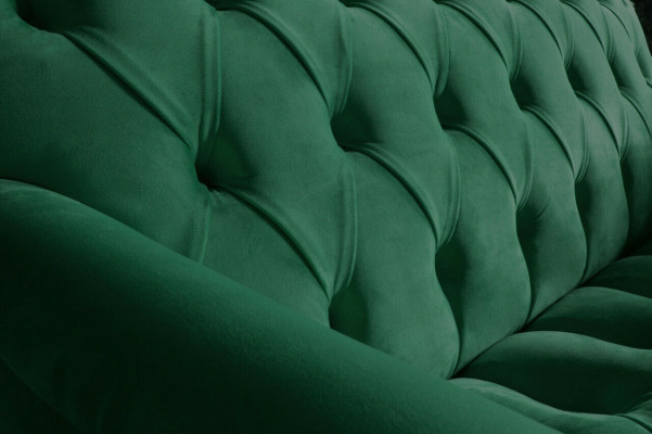 Chesterfield 2-zits gestoffeerde bank lederen bank modern stijl groene stof