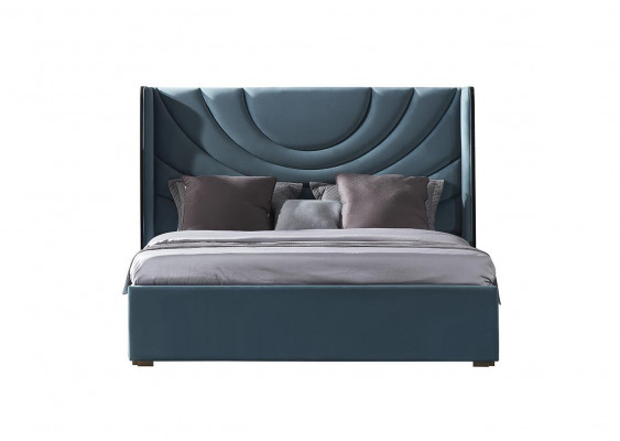 Prachtig tweepersoonsbed met een gestoffeerd hoofdeinde in moderne stijl