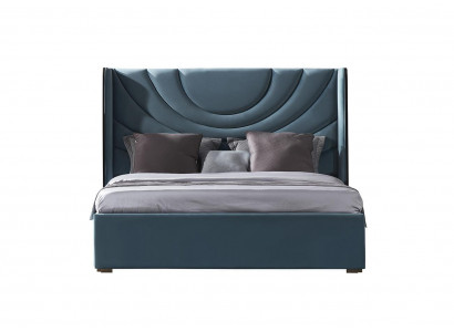 Prachtig tweepersoonsbed met een gestoffeerd hoofdeinde in moderne stijl