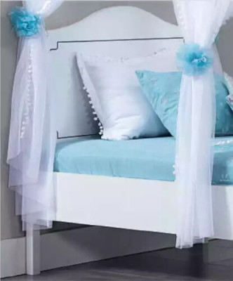 Kinderkamer Slaapkamer Bed Hemelbed 100x200cm Wit Hout Bedden