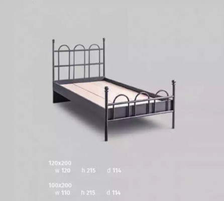 Zwart metalen bed Klassiek bedframe Tienerkamer Zwart
