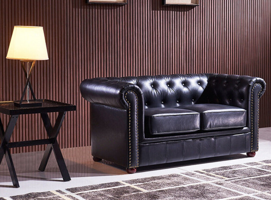 Rood Chesterfield stoffen gestoffeerde driezits woonkamerbankontwerp