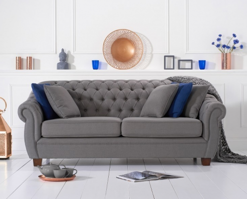 Chesterfield gestoffeerde driezitsbank woonkamer bank textiel ontwerp