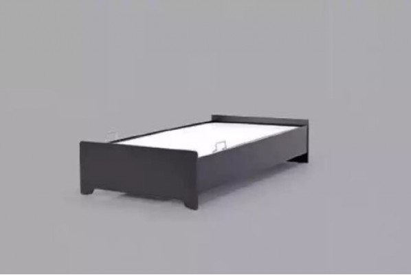 Designerbedden Kinderbed zwart modern tienerbed 100x200cm