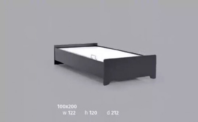 Designerbedden Kinderbed zwart modern tienerbed 100x200cm