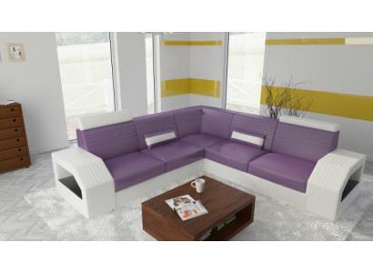 Designer Sofa Couch Ecksofa Leder Textil Polster Garnitur Wohnlandschaft L Form