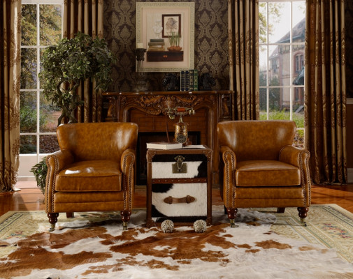 Chesterfield oorfauteuil bruin lederen zitgroep fauteuil bank lederen sofa nieuw
