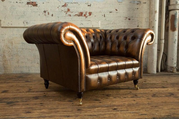 Chesterfield leren bank 1-zitsbank gestoffeerde banken design luxe bank nieuwe banken