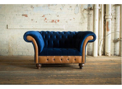 Chesterfield Textiel Gestoffeerde Fauteuil 1-Zits Design Luxe Stofbanken
