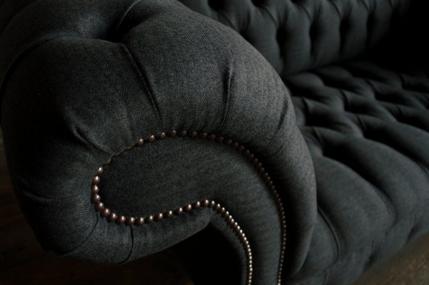 Chesterfield stoffen bank 2-zits luxe bank gestoffeerde banken design stoffen banken