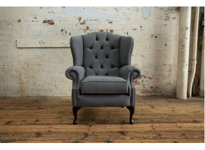 Chesterfield Design Luxe Stoffen Banken Textiel Oorfauteuil 1-zits Bank Bekleding