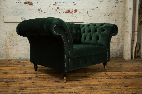 Chesterfield Design Sofa Fauteuil Bank Bekleding Luxe Textiel Banken 1-Zits #103