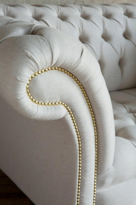 Chesterfield Design Sofa Fauteuil Bank Bekleding Luxe Textiel Banken 1 Zitter #112