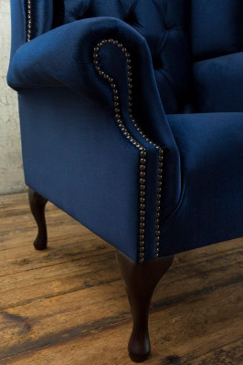 Chesterfield oorfauteuil fauteuil 1-zits gestoffeerde bank sofa relax tv nieuw #1